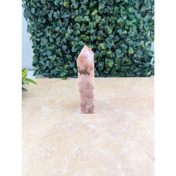 Pink Petal agate cotton candy agate tower quartz  crystal druzy girly witch - Picture 2 of 6